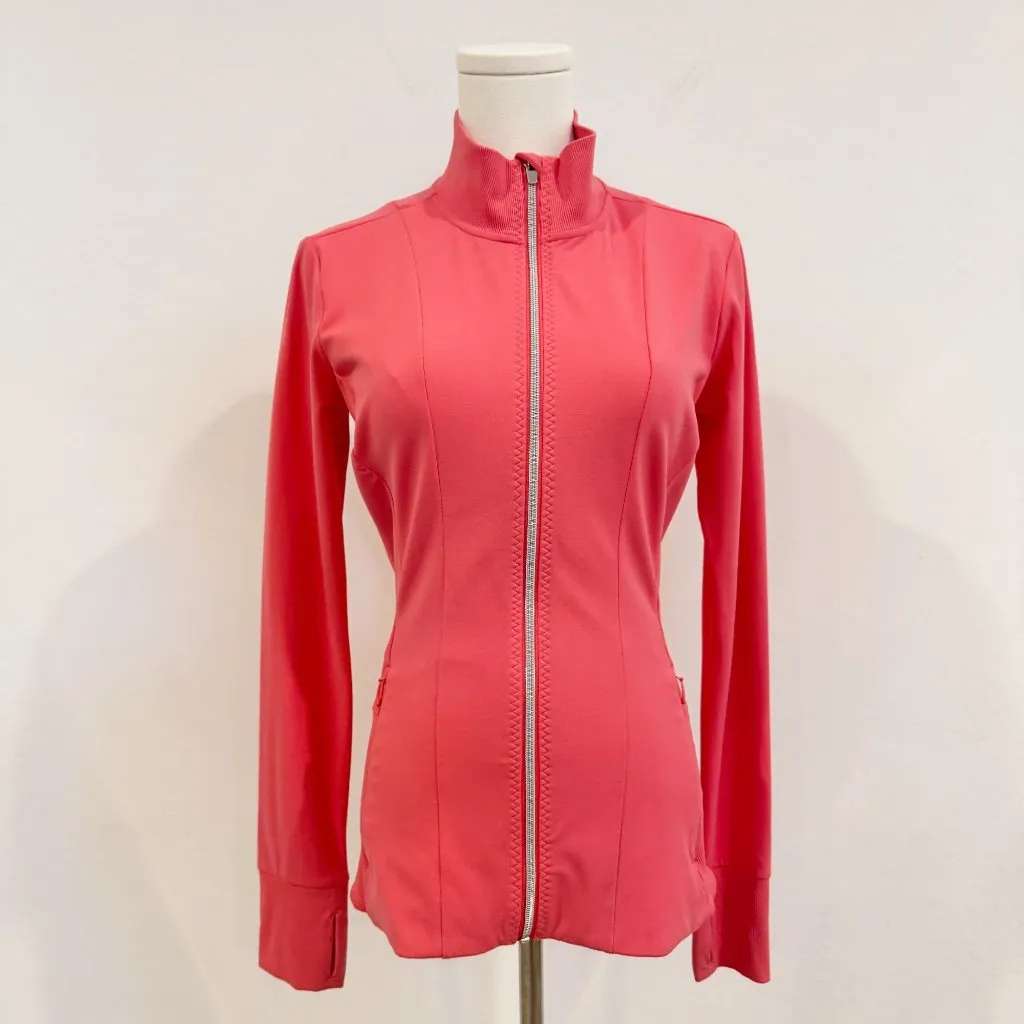 Athleta Shanti Salutation Athletic Full‎ Zip Workout Jacket in Pink Size Small - Image 9
