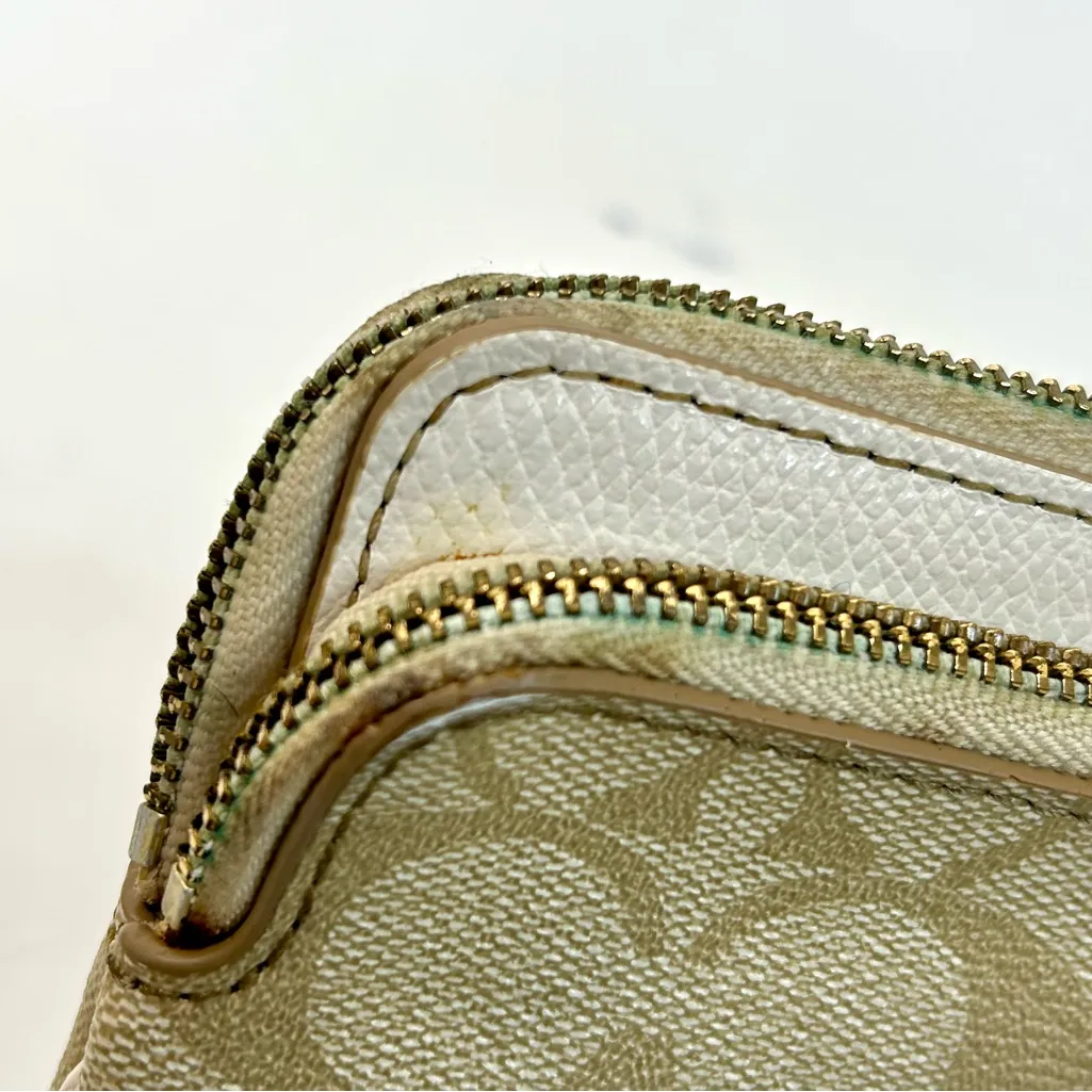 Coach Signature CC Khaki Double Zip Wristlet Wallet F52848 - Image 9