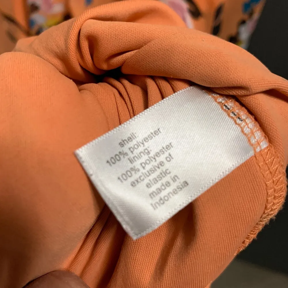 B28-Women's Lane Bryant Maxi Dress Size 14/16 Orange Floral Off-the-Shoulder - Image 4