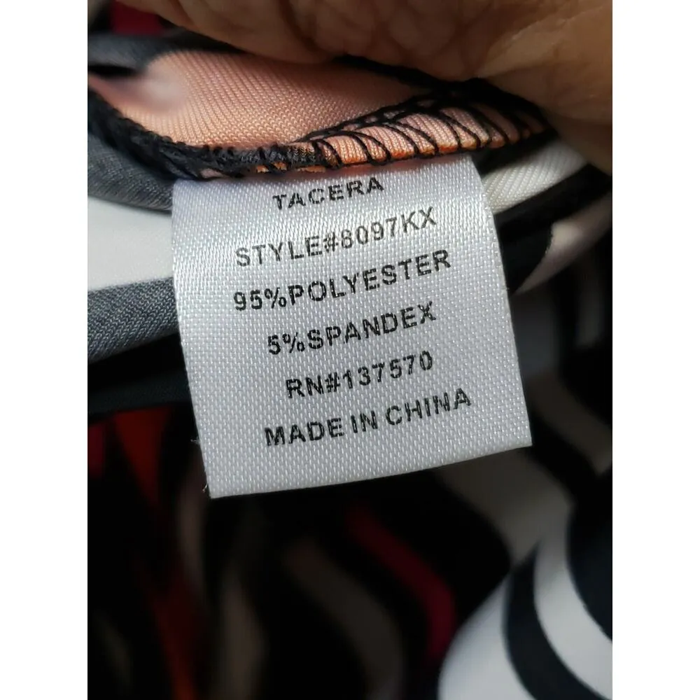 Tacera Women's Multicolor Polyester Scoop Neck Long Sleeve Knee Length Dress 1X - Image 12