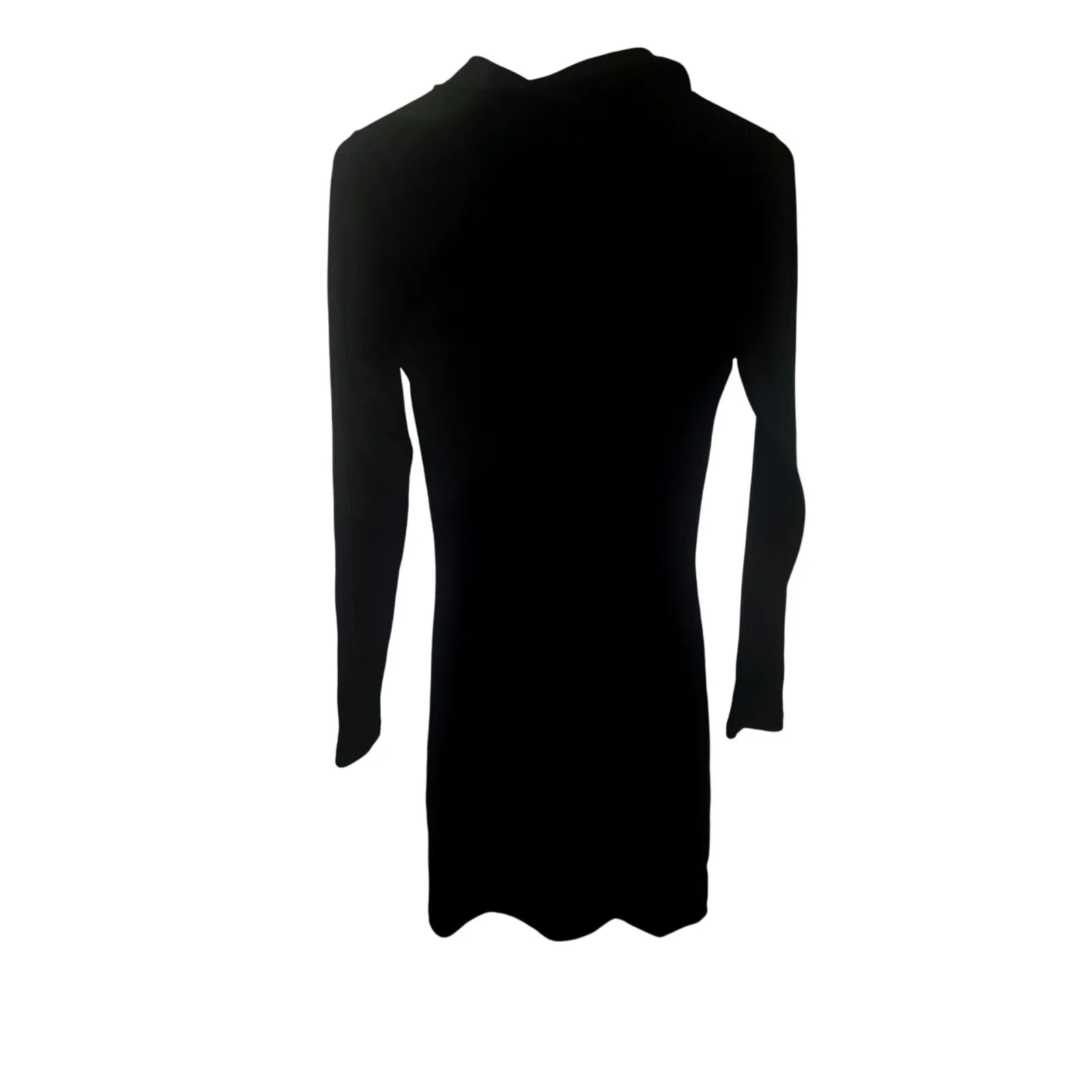 Abercrombie & Fitch NWOT Black Ruched Ribbed Long Sleeve Midi Dress - Image 4