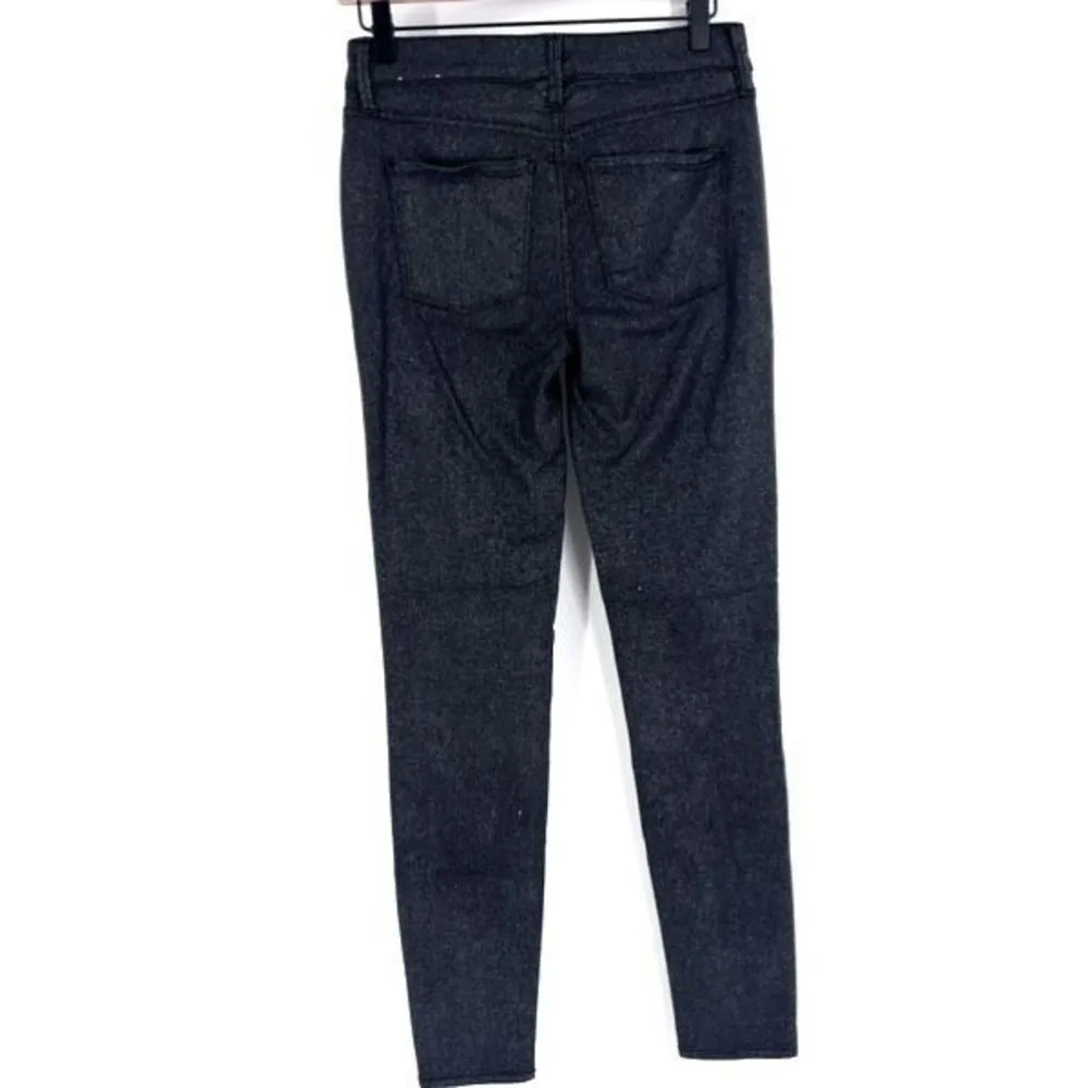 White House Black Market Women's Metallic Gold Foil Skinny‎ Ankle Jeans Size 0 - Image 13