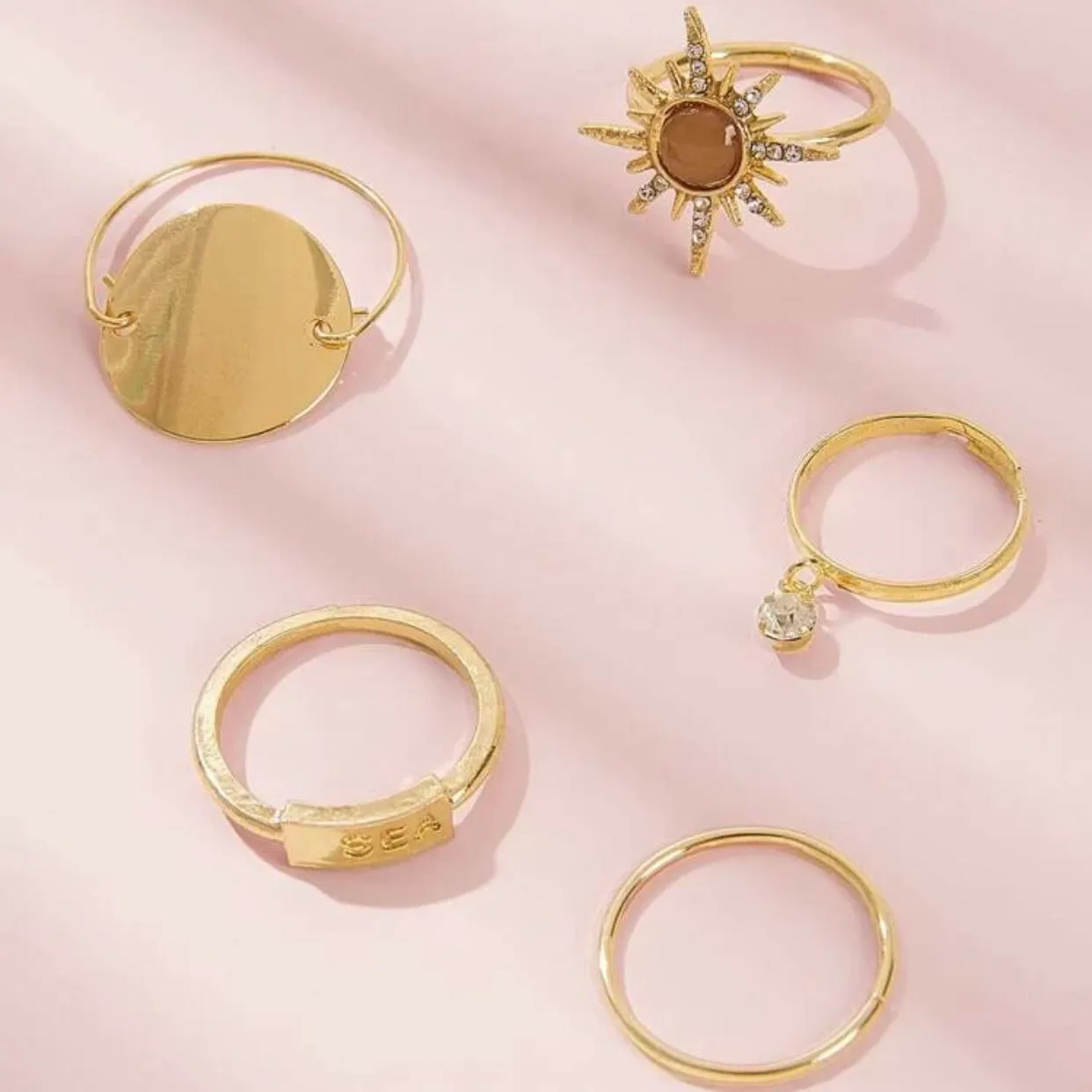 Dainty Ring Set Gold - Image 2