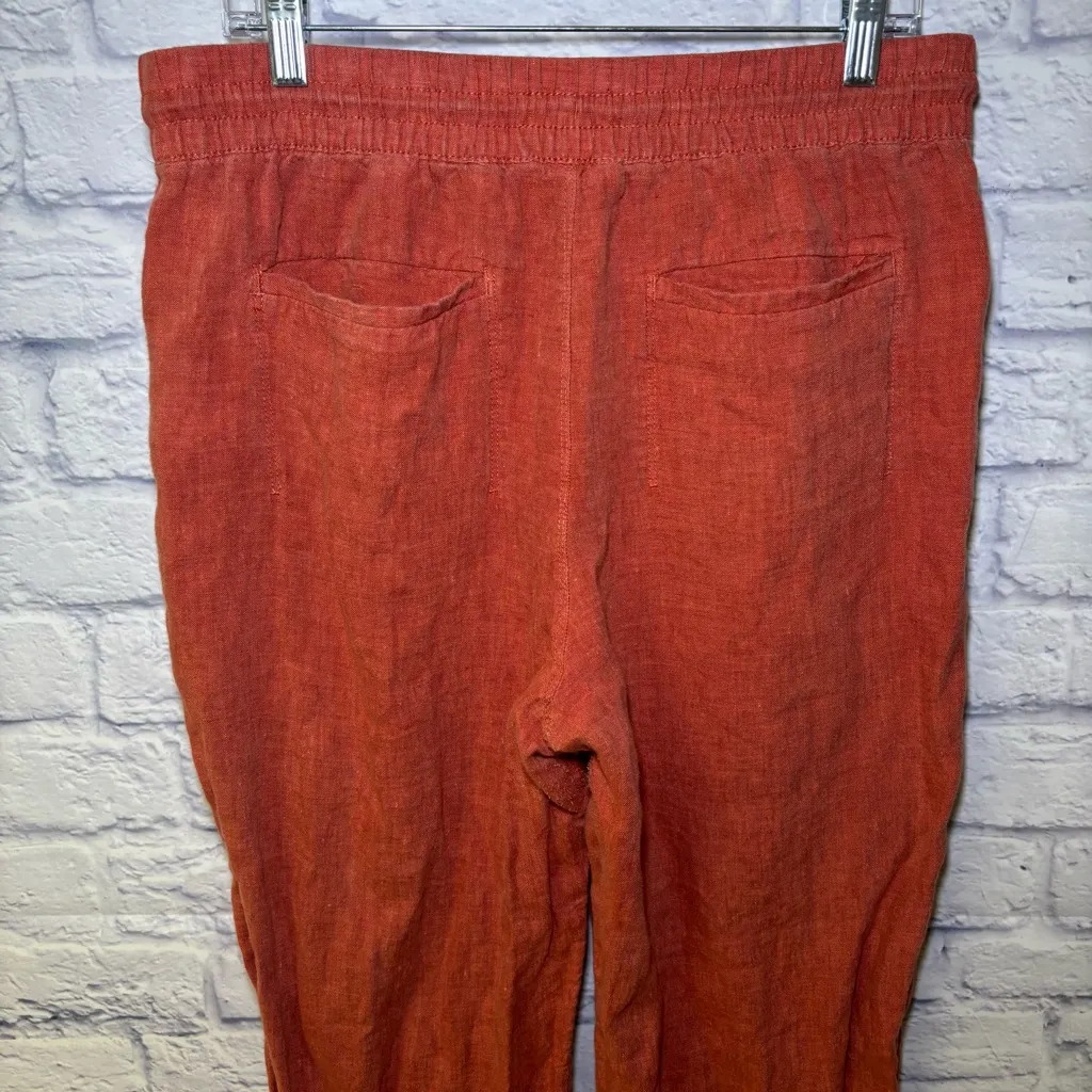 Athleta Retreat Linen Jogger Women’s Size 12 Soft Persimmon Orange Coral - Image 10