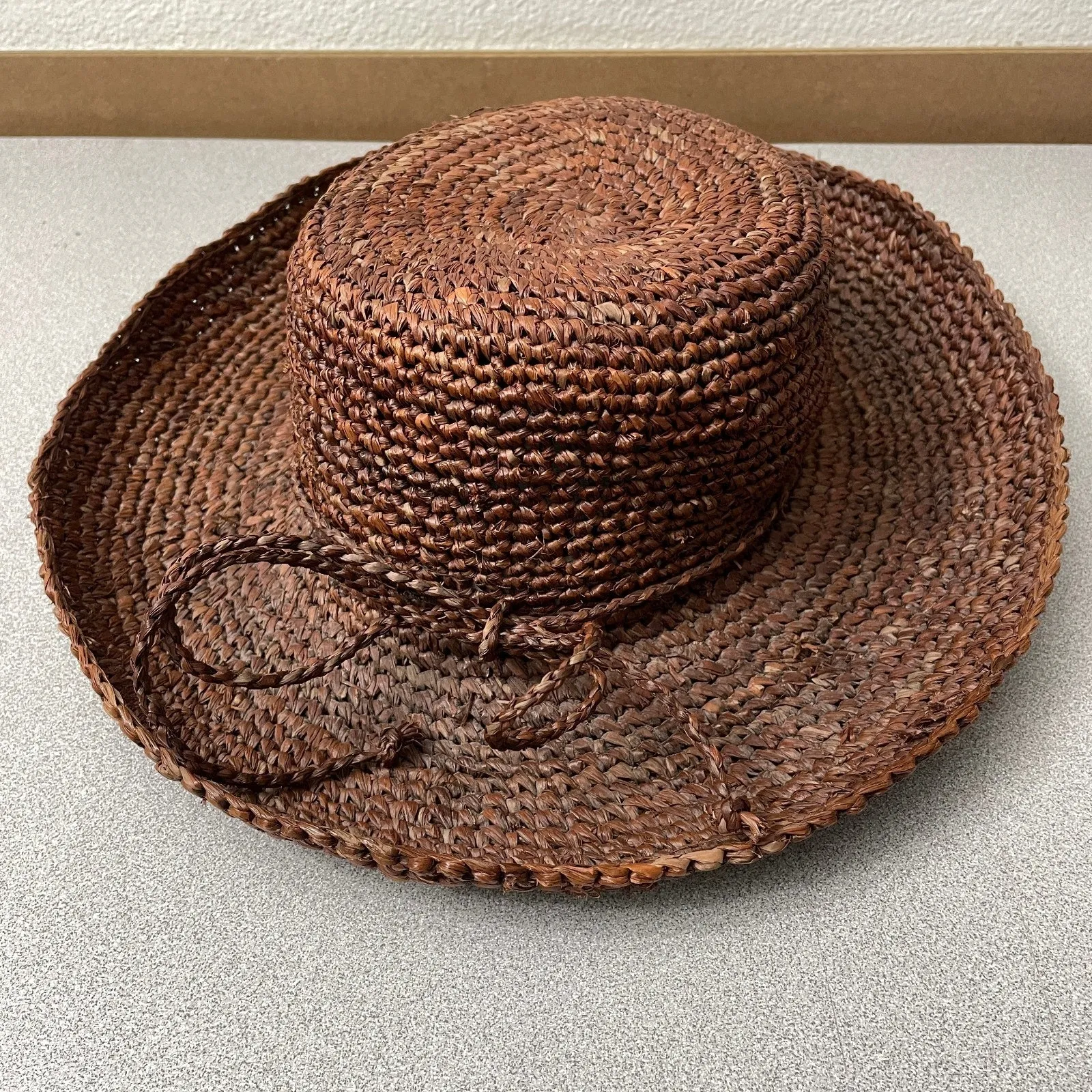Corroboree Straw Hat Brown Tie Braided Bow Australian Packable One Size - Image 2