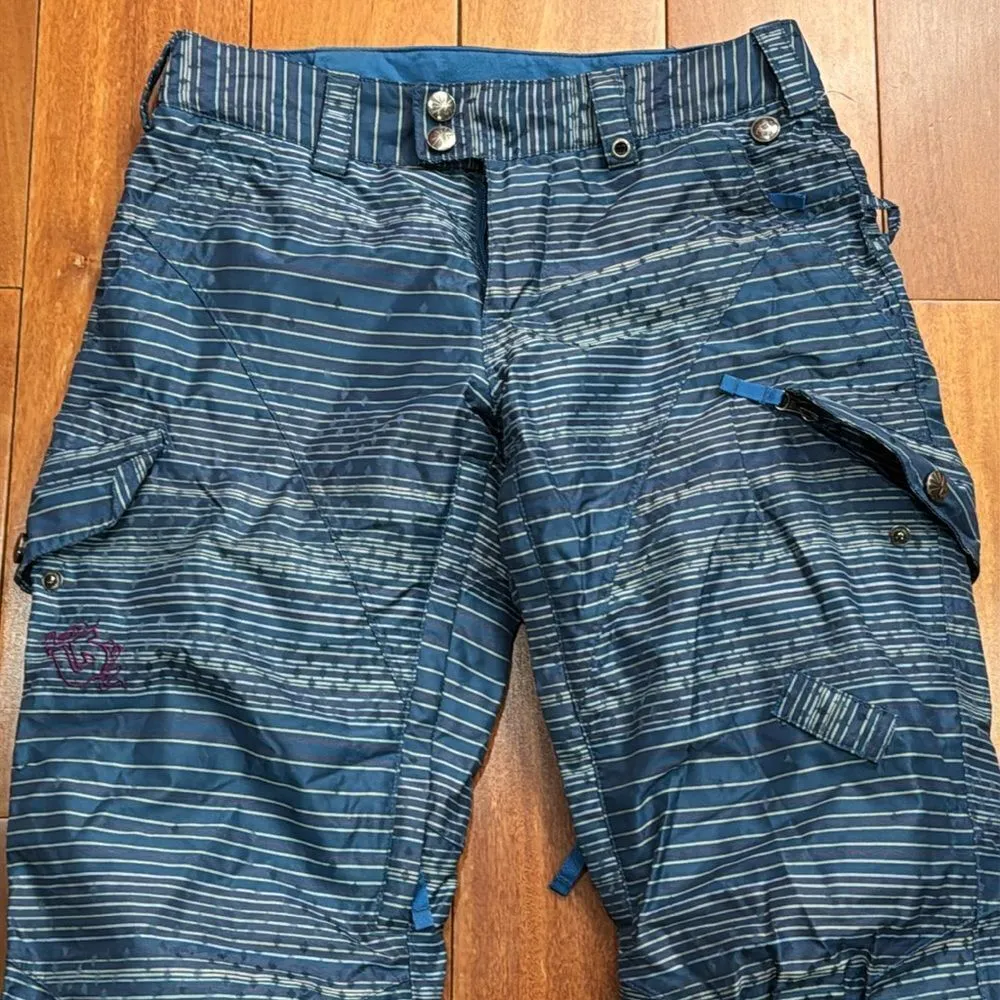 Burton Snowboarding Dry Ride pants Blue Purple Striped Multicolor Cargo Pants XS - Image 2