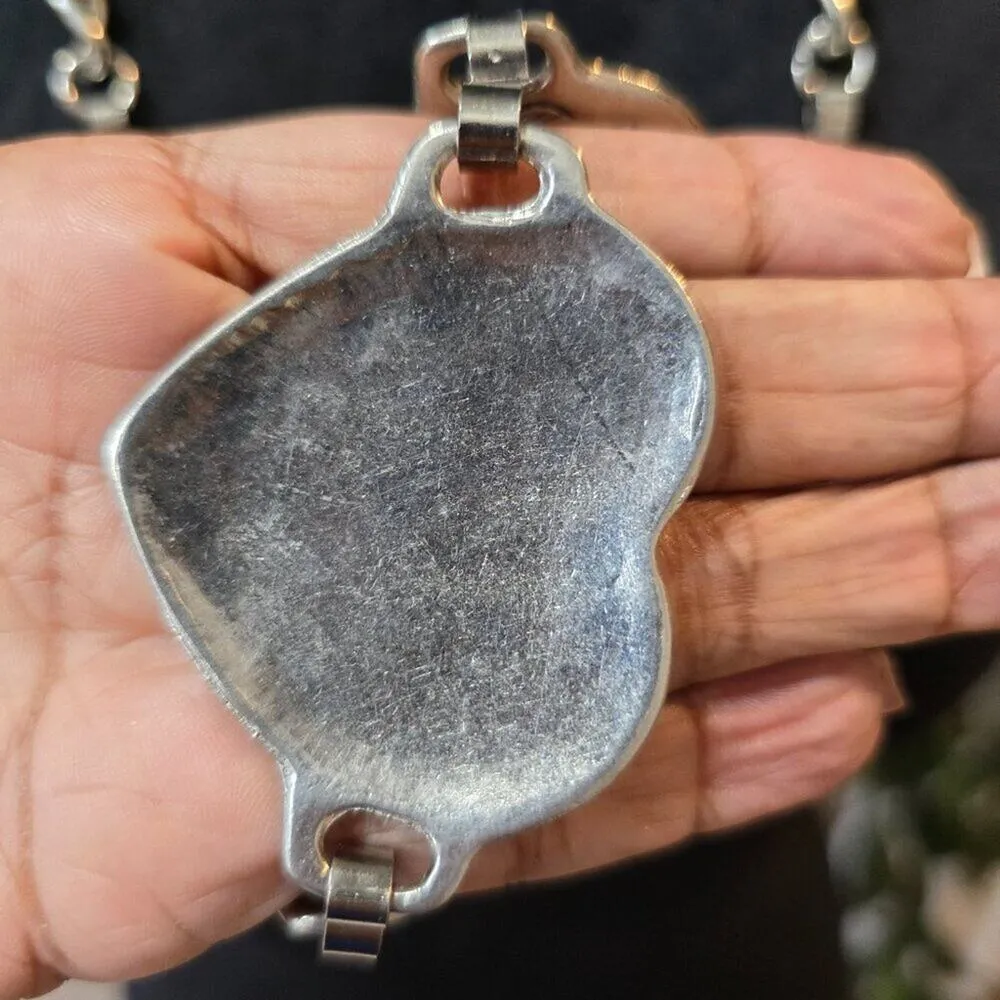 Womens Fashion Silver Tone Heart Shaped Linked Necklace Jewelry with Hook & Eye - Image 7