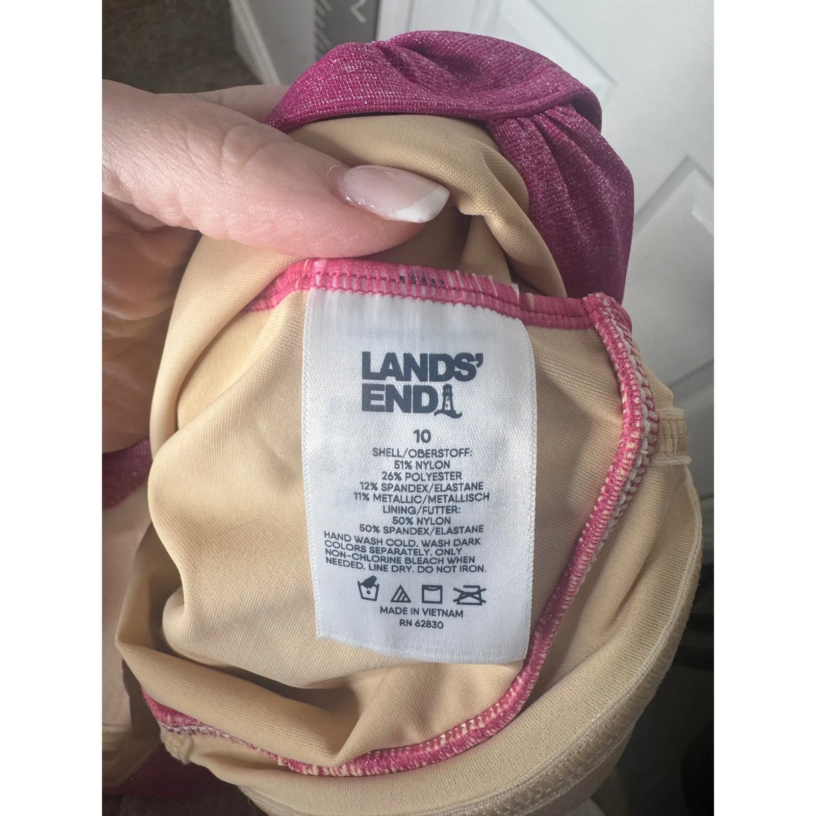 LANDS END NWOT SlenderSuit Grecian Tummy Control One Piece Bathing Suit Size 10 - Image 3