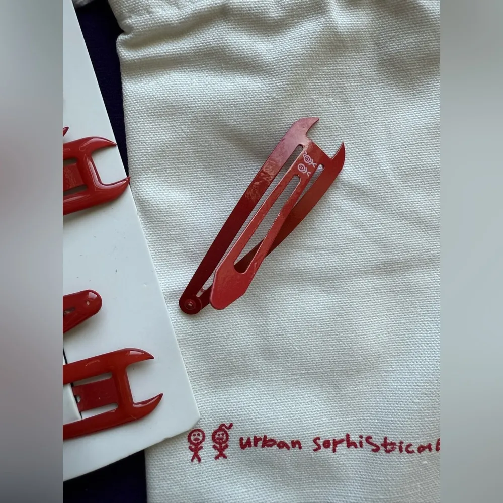 New Urban Sorhisticantion Devilish Hair Clip (Set of 5) Red - Image 4