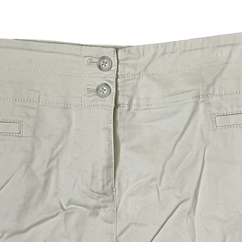 J.Jill Live In Chino Pencil Skirt Two Button Stretch Beige Split Back Women Sz.4 - Image 5