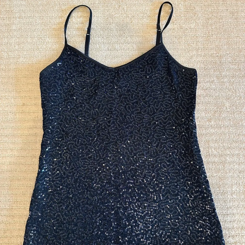 Express Dark Blue sequin Tank Top Size XS - Image 3