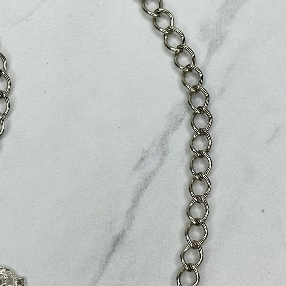 Skinny Dime Silver Tone Belly Body Metal Chain Link Belt OS One Size - Image 9