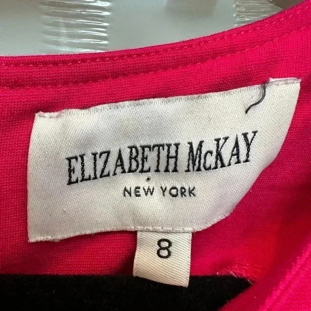 Vintage Elizabeth McKay Designer Fuchsia Heavy Italian Ponte Midi Dress Size 8 Pink - Image 9