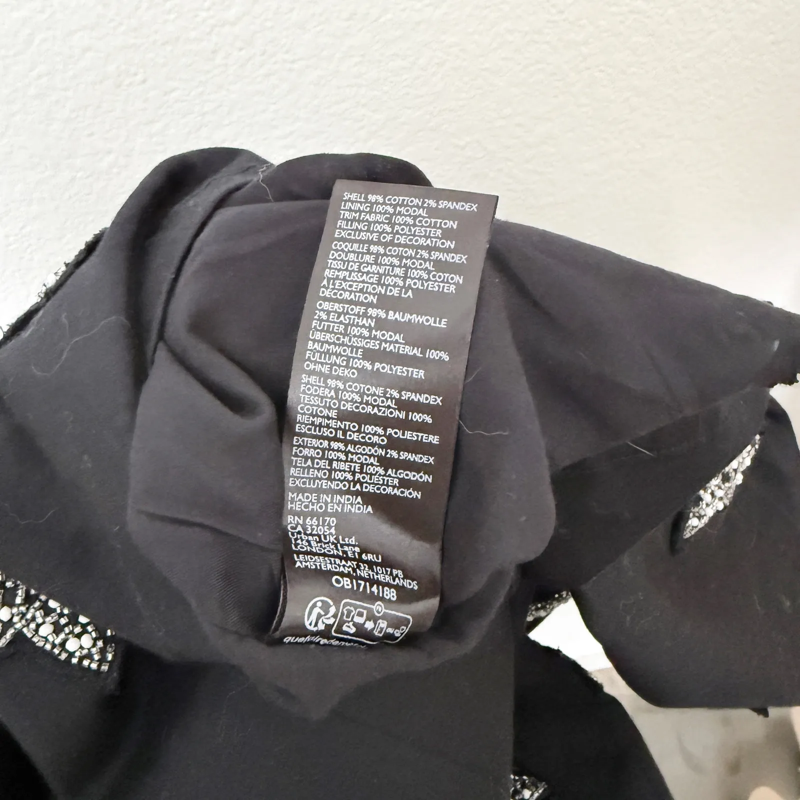 [Anthropologie] Maeve Black Silver Brynne Crystal Bow Butterfly Mini Dress Sz 12 - Image 11