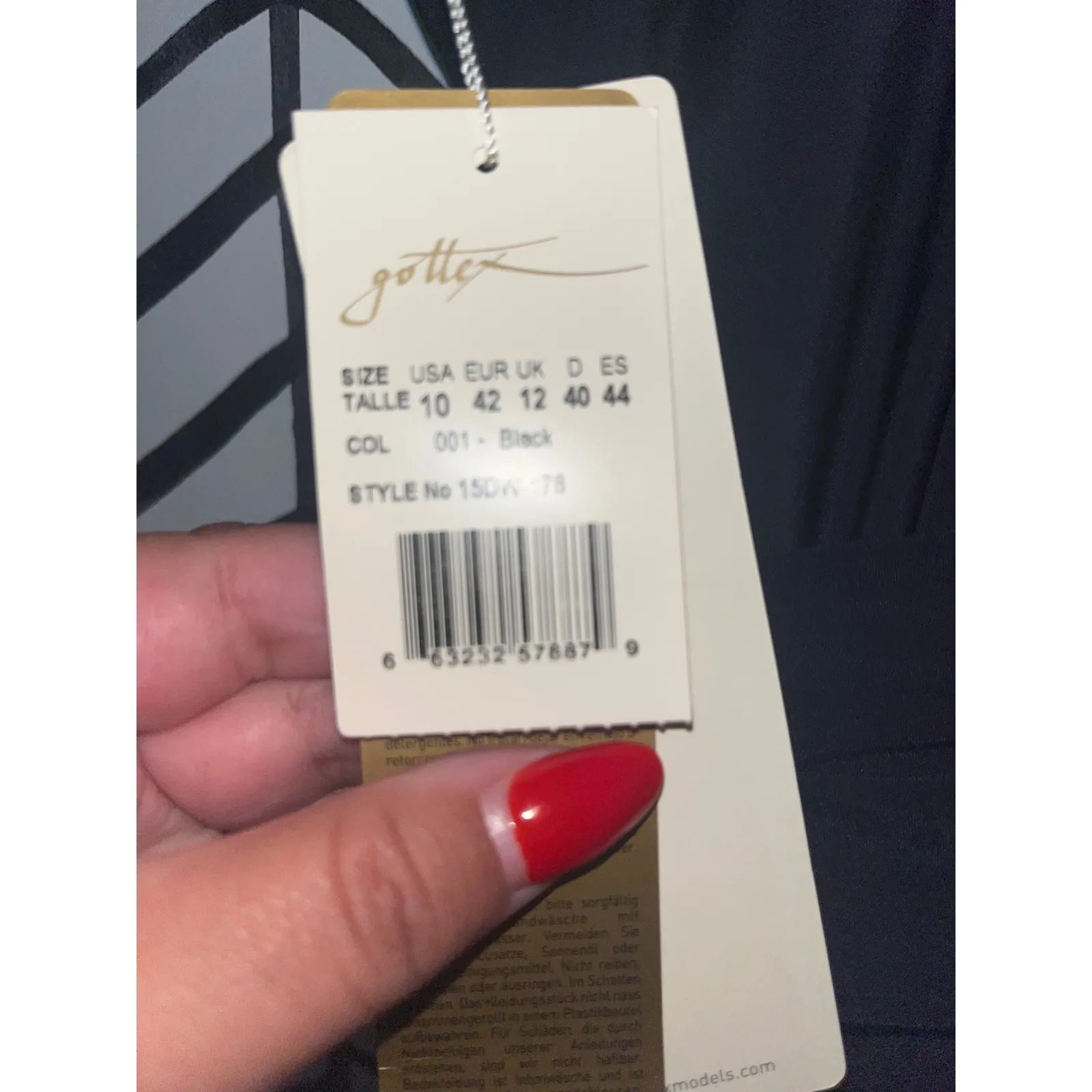 NWT Gottex Black One Piece Ruched Wrap V Neck Swimsuit Women's Size 10 - Image 6