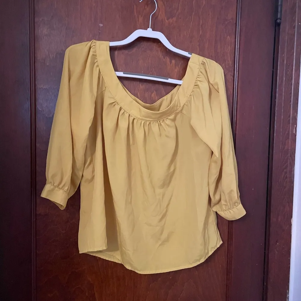 Anthropologie Maeve Yanna Off The Shoulder Blouse Yellow Dandelion Sz Small - Image 2