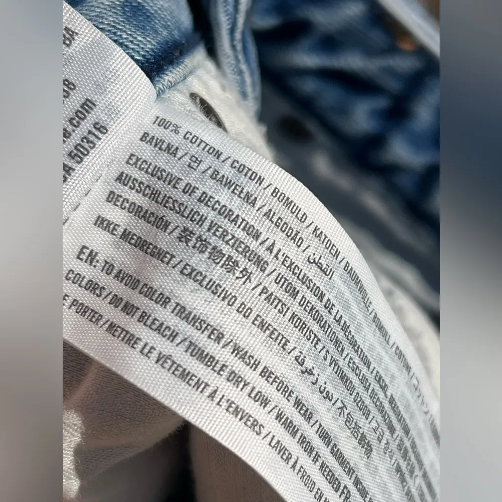 Abercrombie & Fitch Zoe Natural Rise  Vintage A-Line Denim Distressed Skirt - Image 12