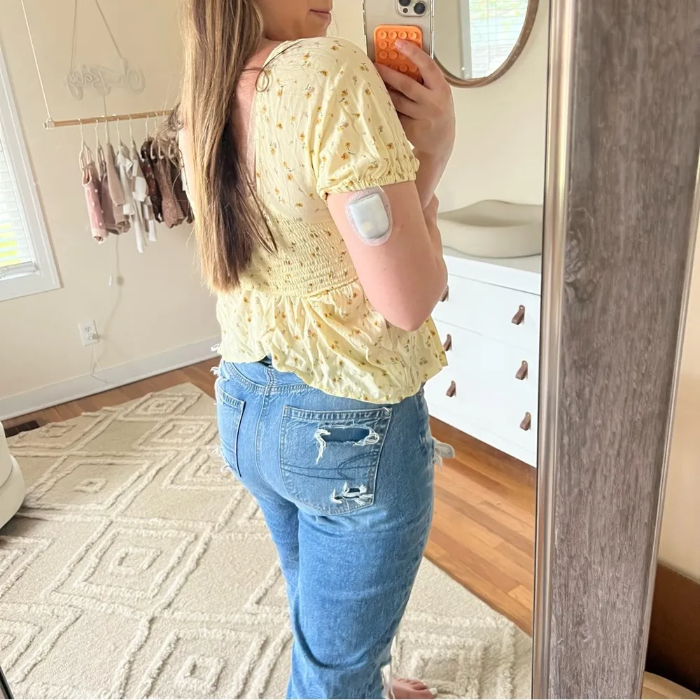 American eagle yellow ditsy floral top - Image 3