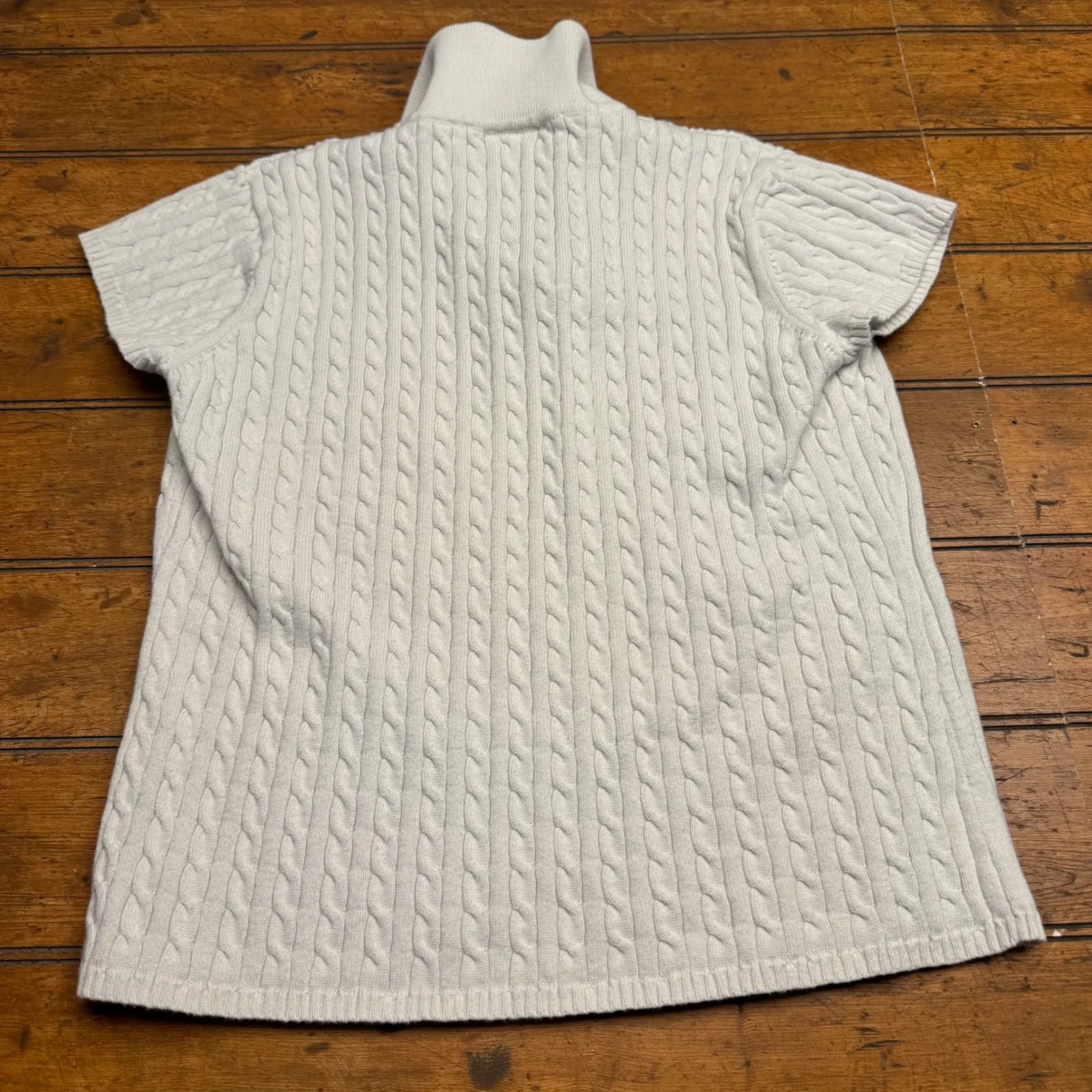 Polo Jeans Co Ralph Lauren Cable Knit Polo Shirt Womens XL Cream Short Sleeve White - Image 7