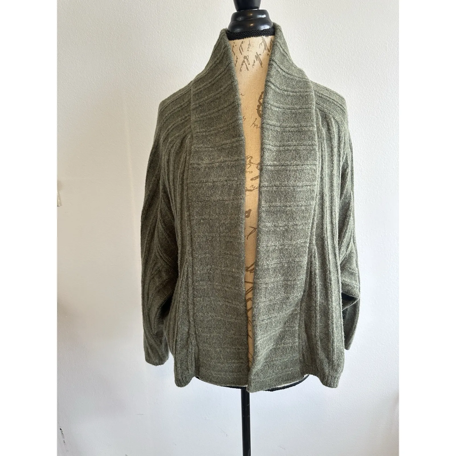Lululemon Twin Rib Sweater Wrap Cardigan XS/S Olive Green‎ Wool Blend Knit NWT - Image 2