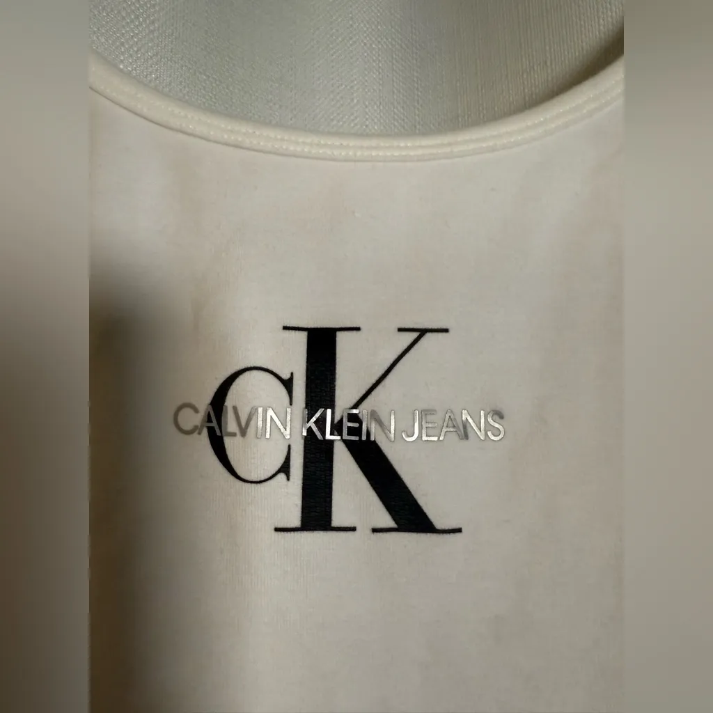 Calvin Klein White Graphic Low Back Bodysuit XL - Image 6