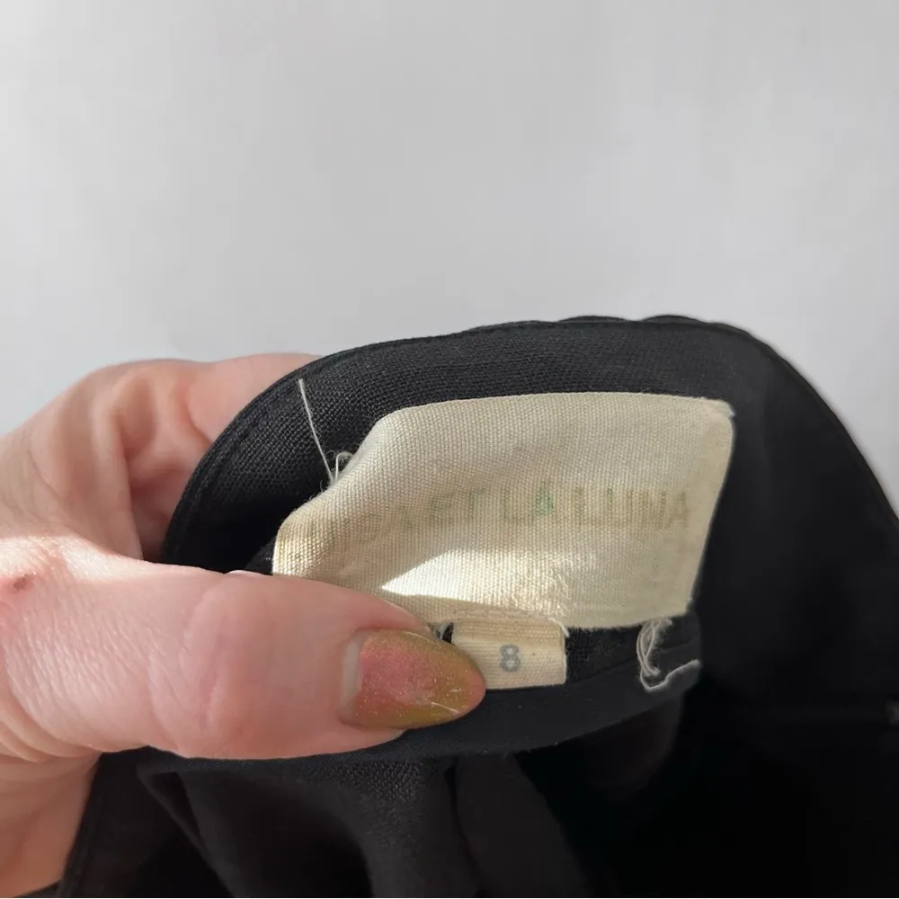 Luisa Et La Luna Black Linen High Rise Cropped Wide Leg Pants 8 - Image 3