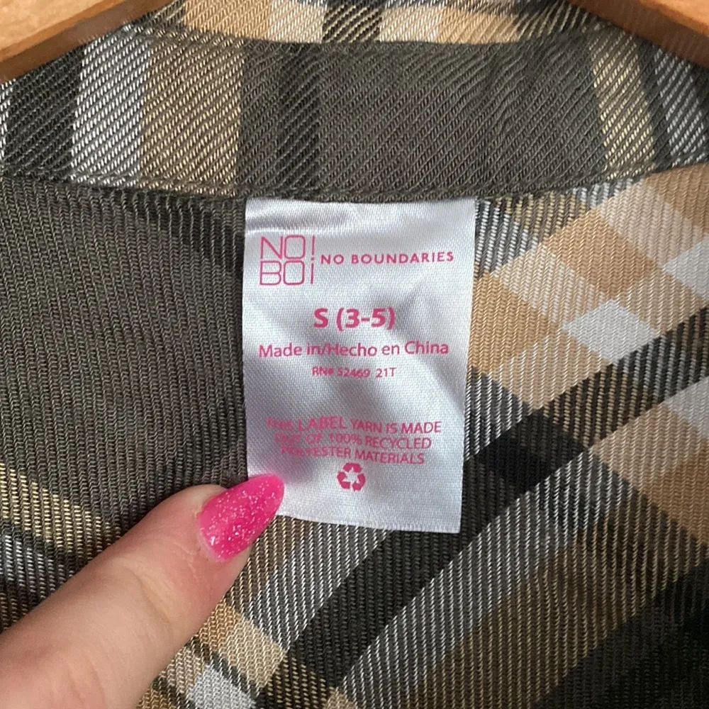 No Boundaries  Plaid Long Sleeve Button Down Size Small Juniors - Image 6