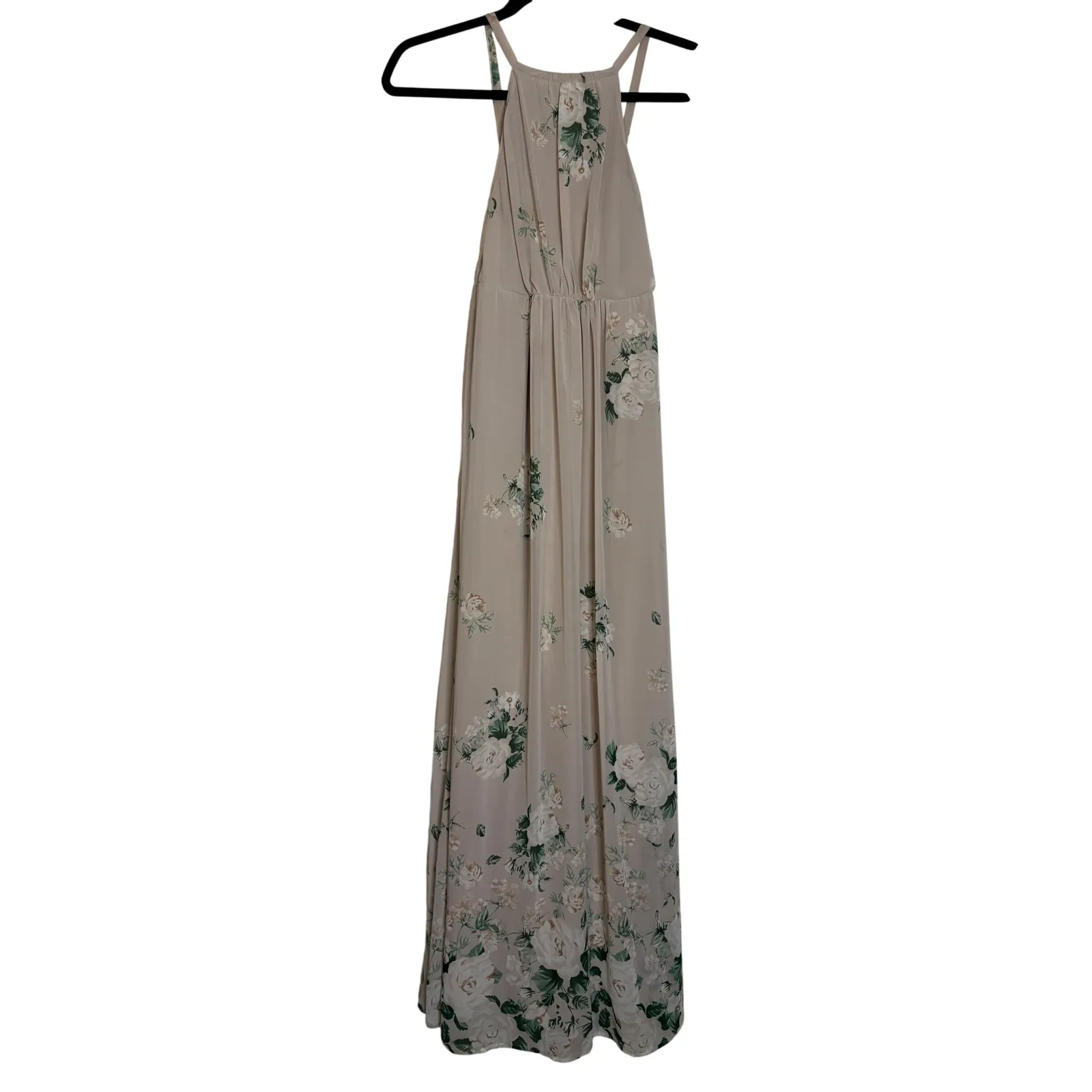 Show Me Your Mumu Amanda Floral Halter Maxi Dress Beige White Green Small - Image 4