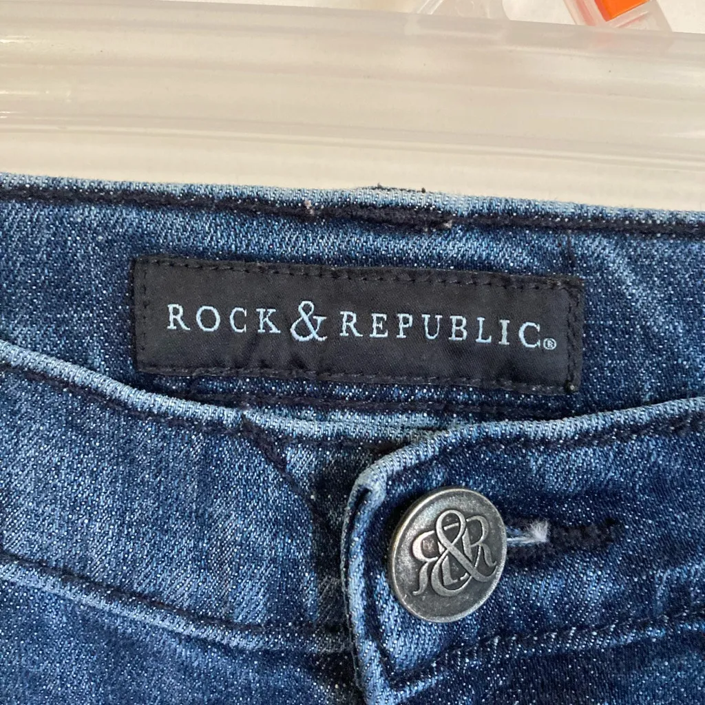 🌞Rock & Republic Kasandra Dark Wash Button Pocket Bootcut Denim Jeans - Image 2