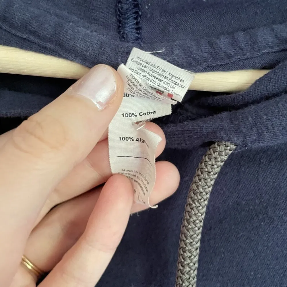 Hope Romans 5:5 navy blue and pink heart decal hooded sweatshirt women's size M Size M - Image 5