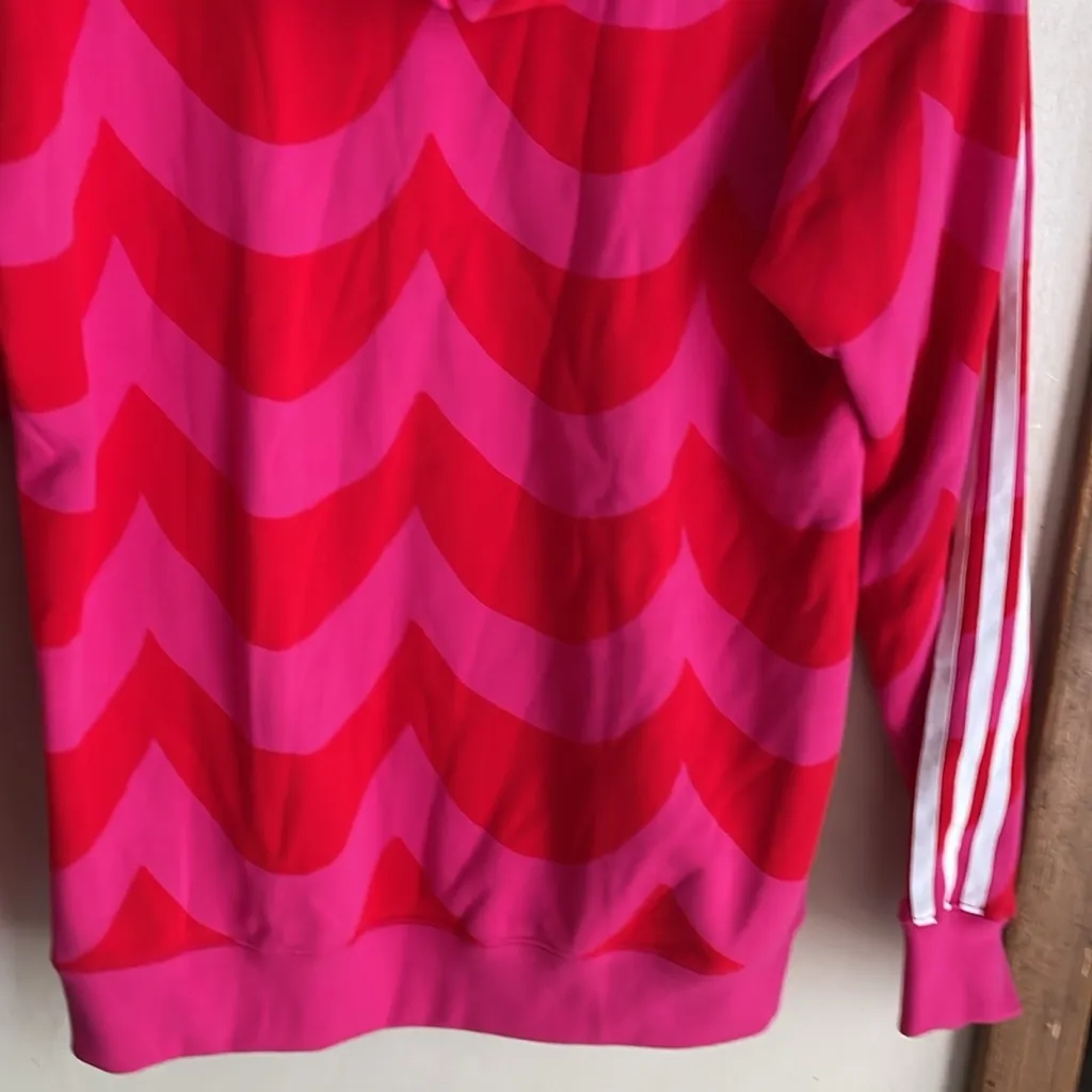 Adidas Women's Originals X Marimekko Hoodie In Vivid Red/team Real Magenta Red Size XS - Image 10