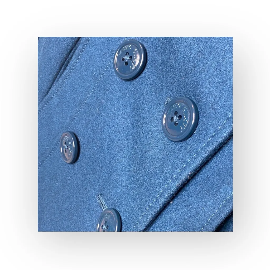 Miss Sixty ☻︎ Wool Double Breasted Pea Coat w/ Stitch Detail ☻︎ Aegean Blue ☻︎ S - Image 4