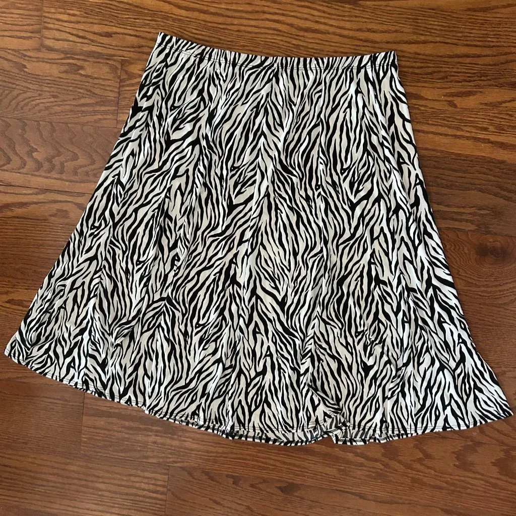 Dialogue Womens Zebra Animal Print Pull On Midi Skirt Size 1X Plus Size - Image 6