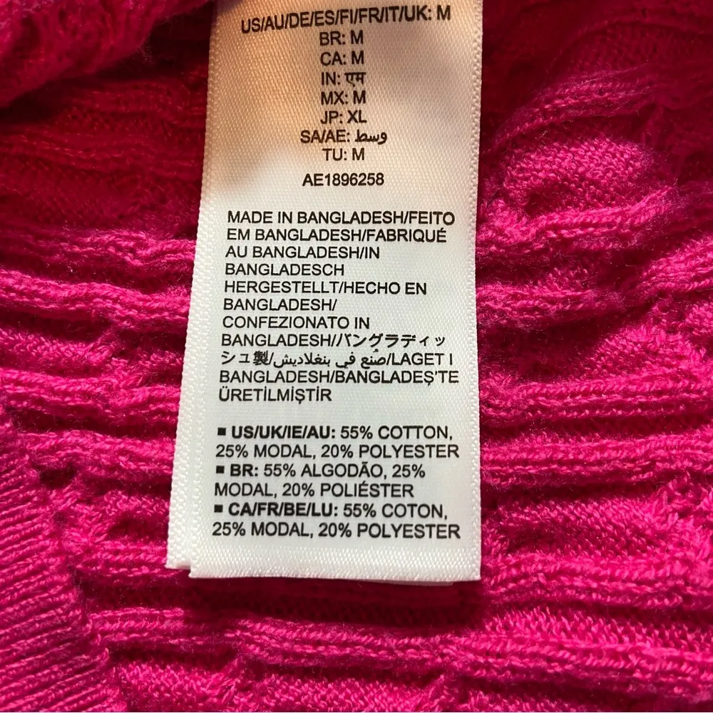 Amazon Essentials Hot Pink Cable Knit Cotton Blend Lightweight Sweater M Medium - Image 7