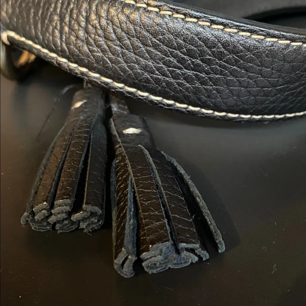 DOONEY BOURKE Black Slouch T’Moro Pebble Leather Shoulder Bag - Image 11