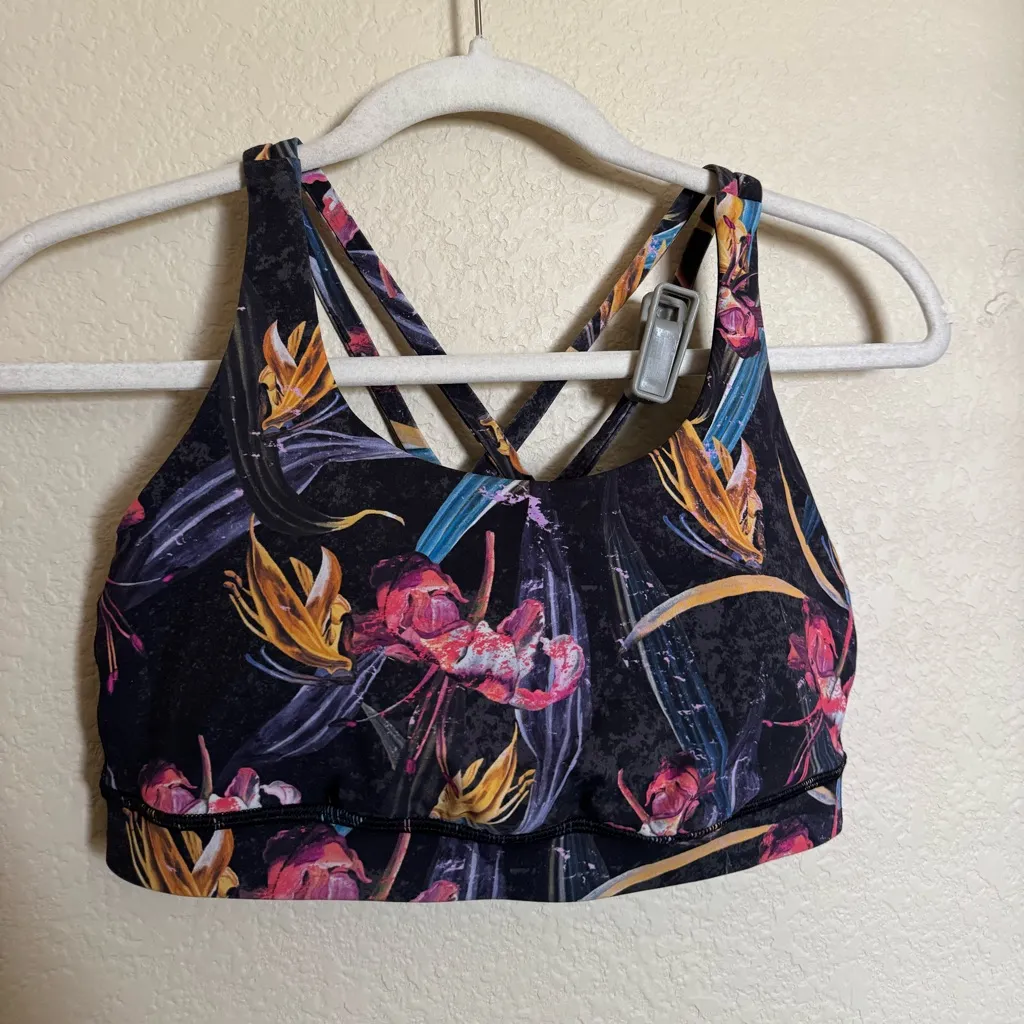 Lululemon Energy Bra *Medium Support Sz 8 Lot Hyper Drift‎ Multi & Veiled Floral - Image 6