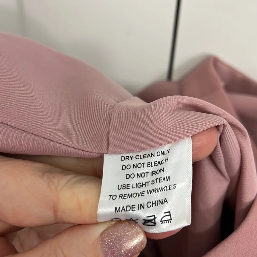 Azazie Size 8 Pink Mauve Rose V-Neck Fit and Flare Formal Dress - Image 14