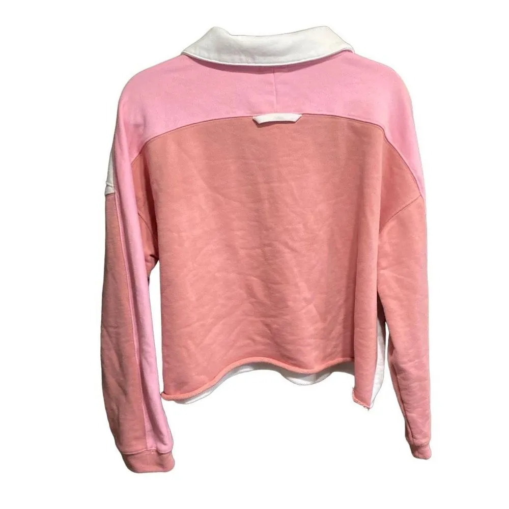 Pink Lily JUMP RIGHT IN PINK COLORBLOCK QUARTER ZIP PULLOVER Size S - Image 8