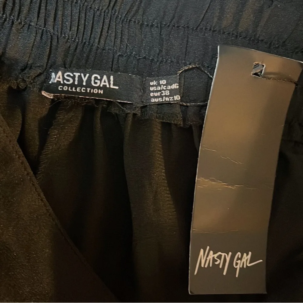 Nasty Gal Chiffon Wide Leg Beach Trouser Sheer Black Pants Women’s Size 6 NWT - Image 7