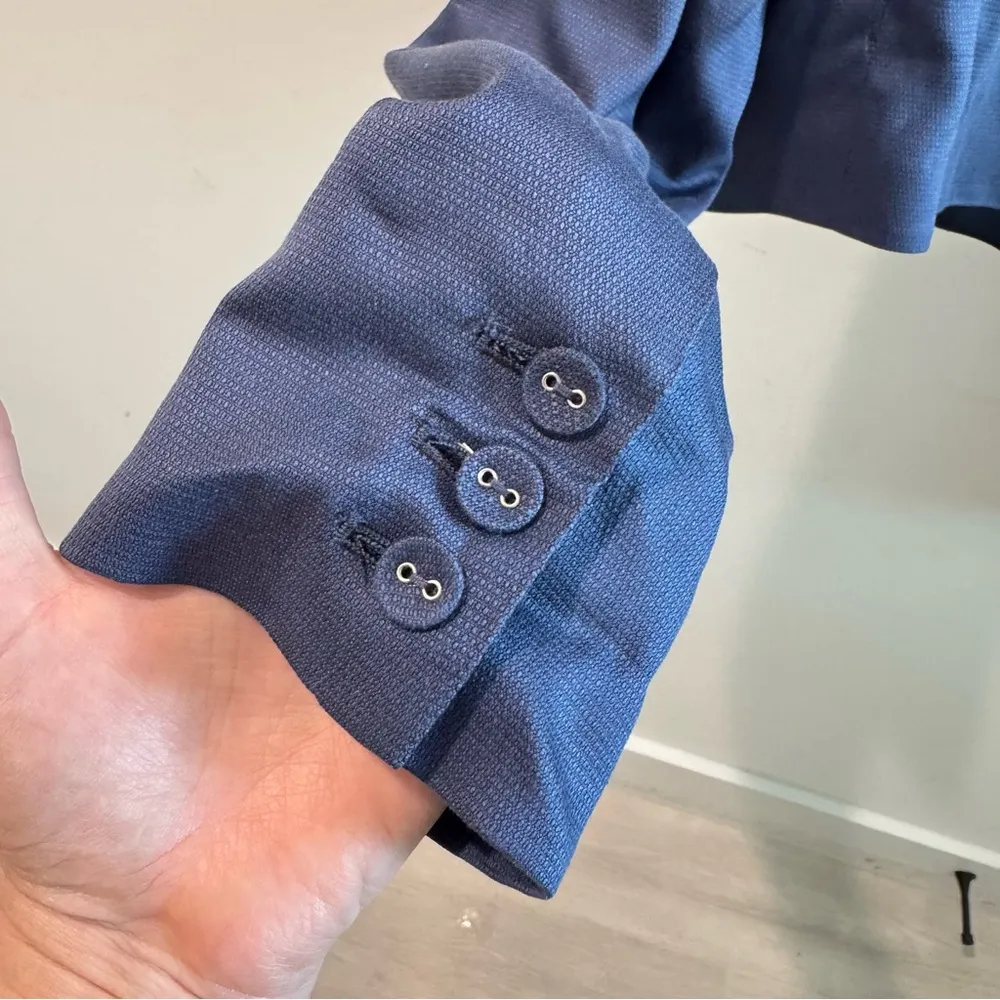 Fleur du Mal Wool Silk Blend Navy Cropped Blazer Size 6 Blue - Image 7