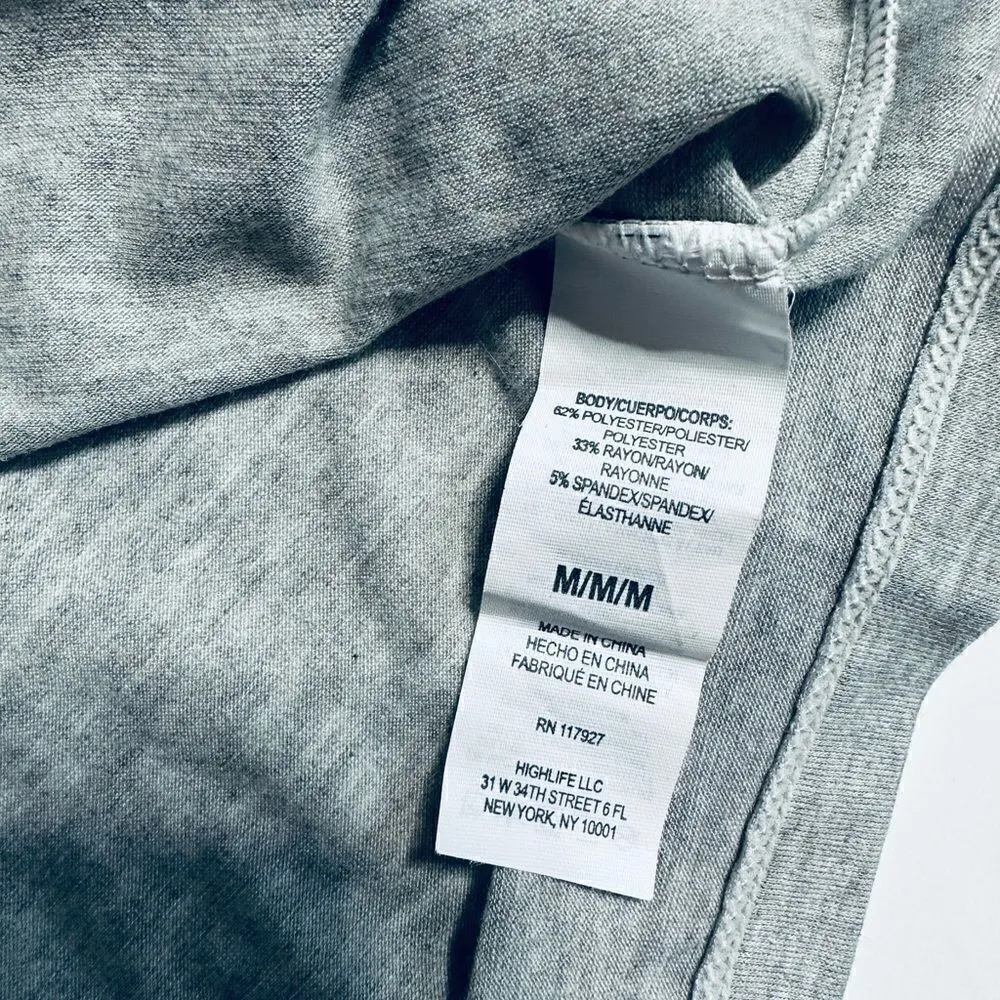 K-Swiss heather gray/black write out logo backspin crop tank top - Image 4