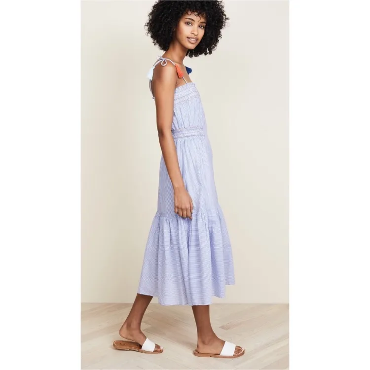 NWT Red Carter Smocked Ayala‎ Blue & White Striped Midi Dress - Image 2