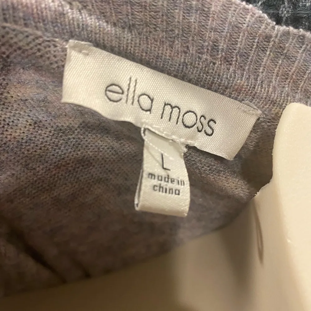 Ella Moss  Puff Sleeve Scallop Edge Lavender Heather Sweater - Image 6