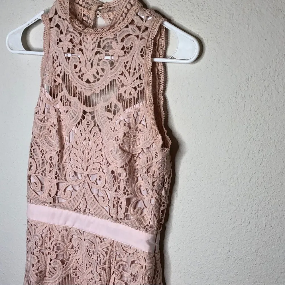 Saylor Marcella Sleeveless Lace Dress Pink - Image 5