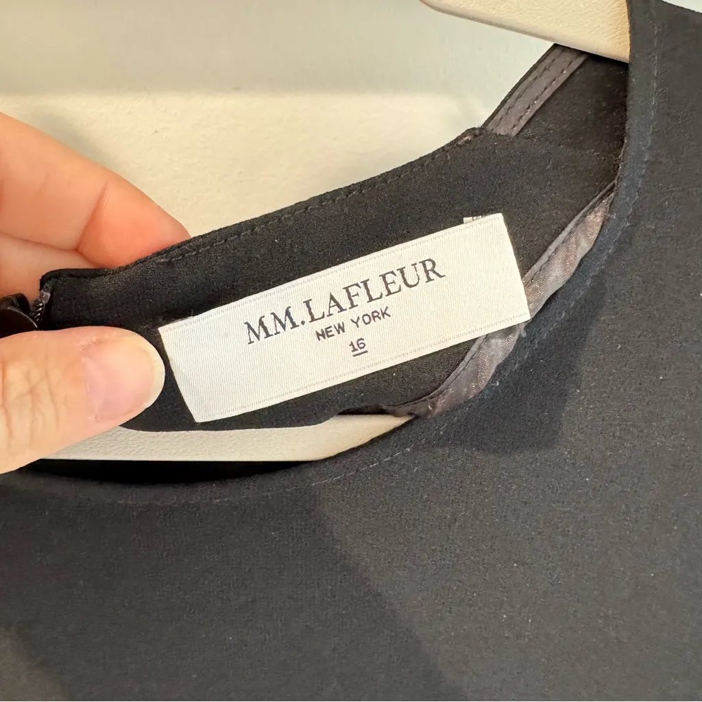 MM Lafleur The Masha Dress Black Midi Length Size 16 - Image 4