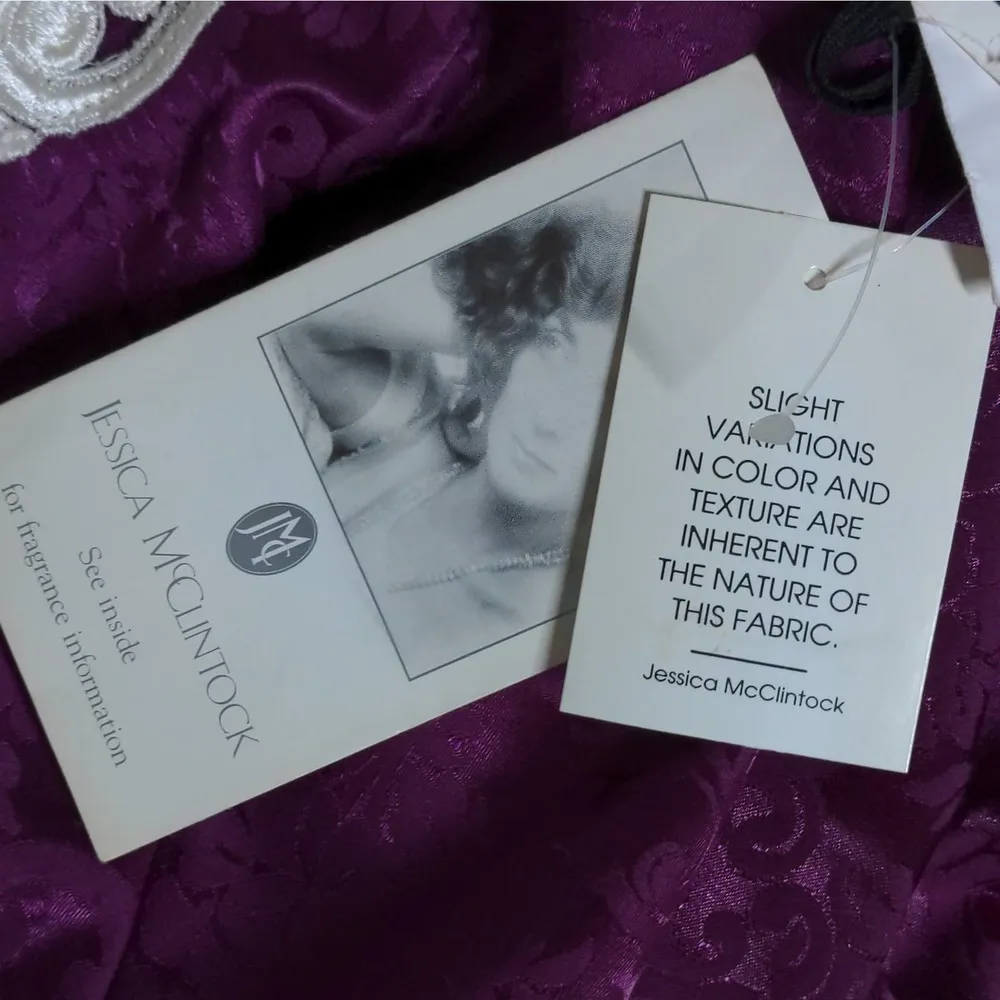 VTG Jessica McClintock Gunne Sax Fit & Flare Dress Damask Purple Juniors 7/8 New - Image 13