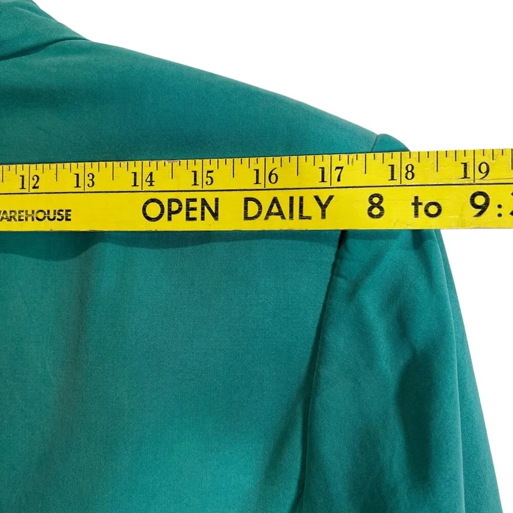 Talbots Vintage Size Size 10 Teal Pure Silk Woman’s 2 Piece Pant and Blazer Suit - Image 7