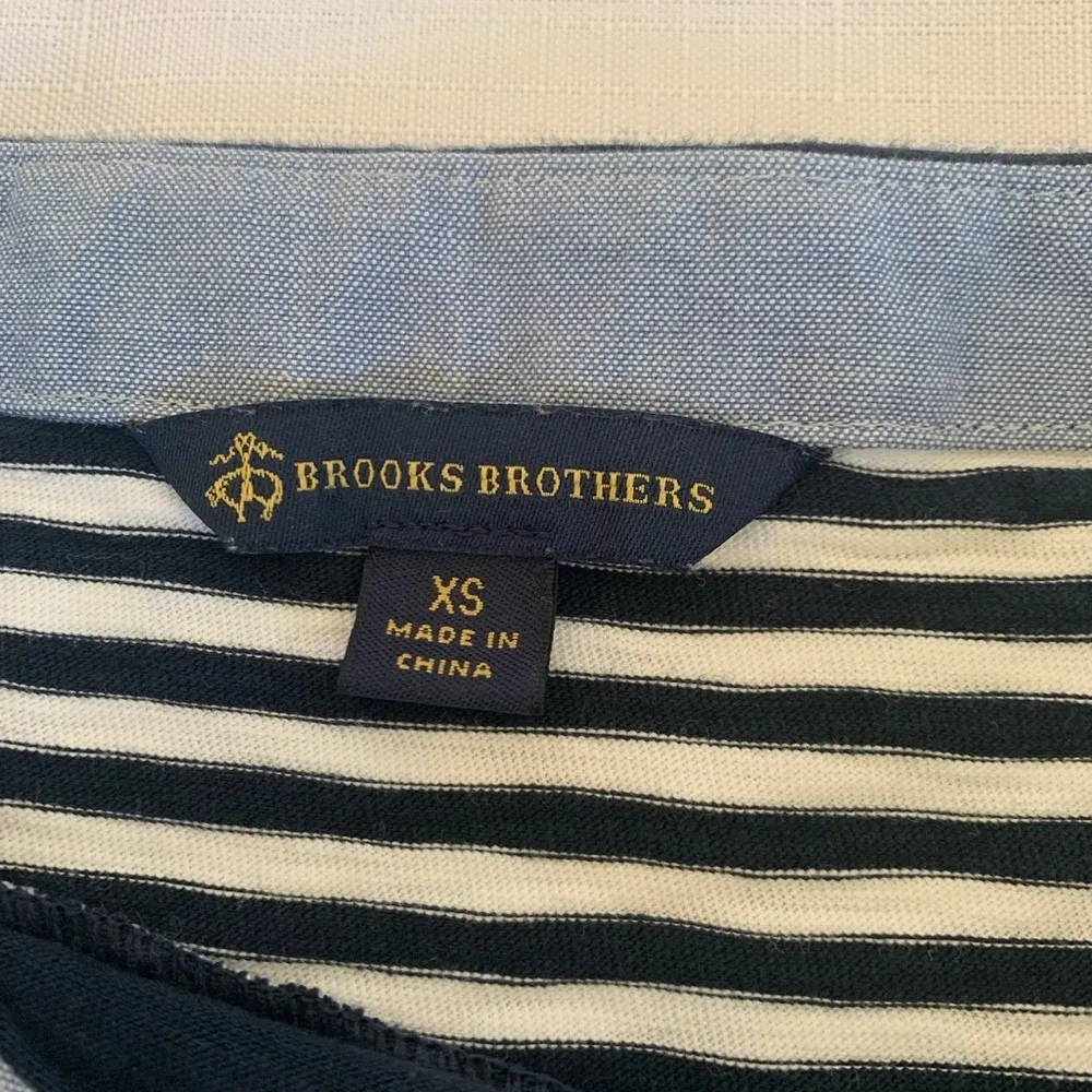 Brooks Brothers Navy Blue and White Long Sleeve T-Shirt Women’s XS Extra Small - Image 3