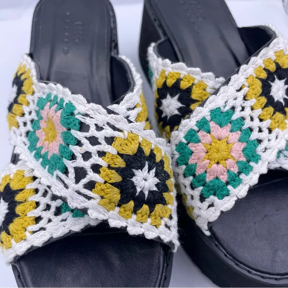flatform crochet cross straps sandals Size 5 - Image 5