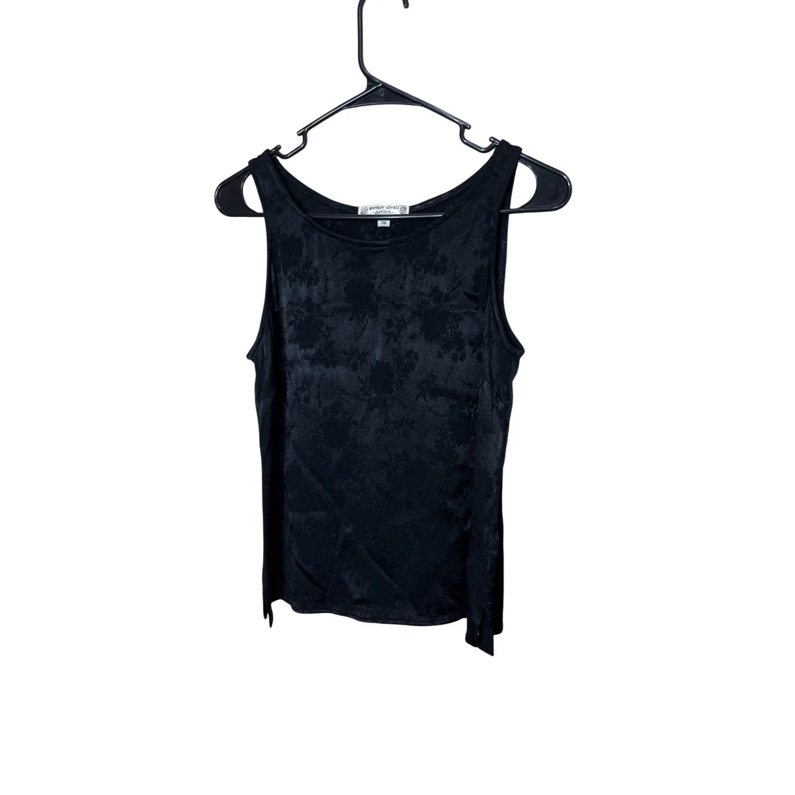 Vintage Spencer Alexis Petites Black Floral Jacquard Tank Top Maxi Skirt Set 14P - Image 7